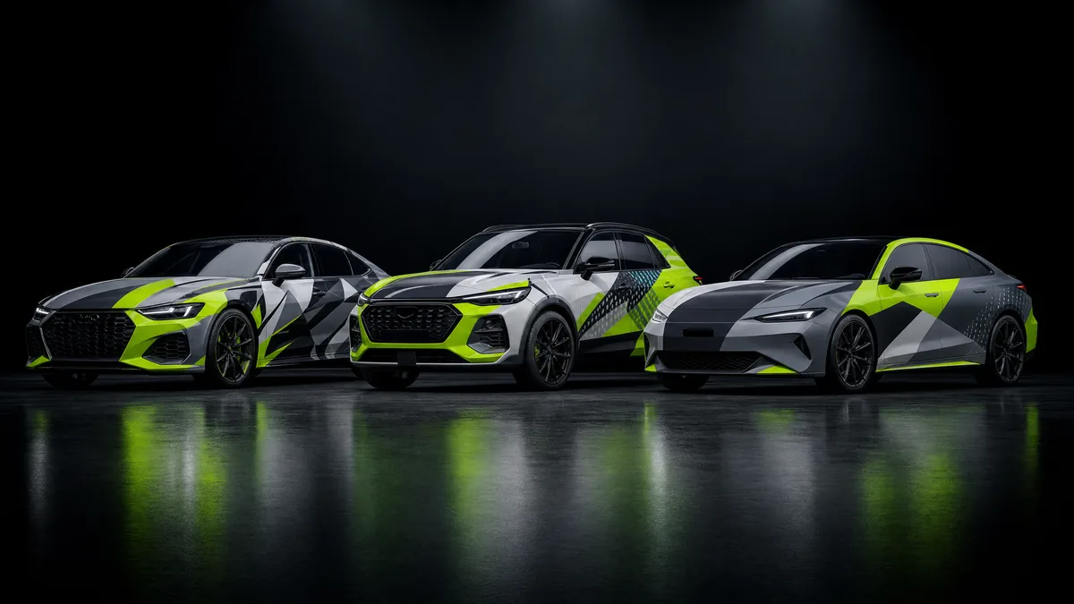Fleet of wrapped cars